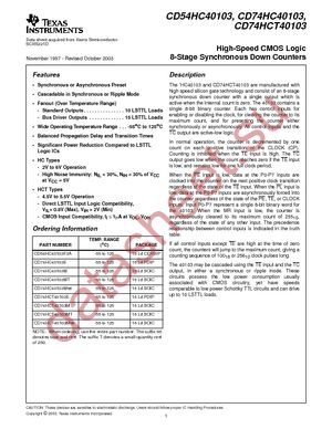 CD74HC40103M datasheet  